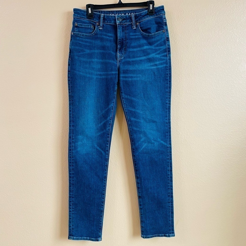 American Eagle Jeans Mens 32x34 Blue Denim‎ Slim Fit Airflex + Med Wash Like New